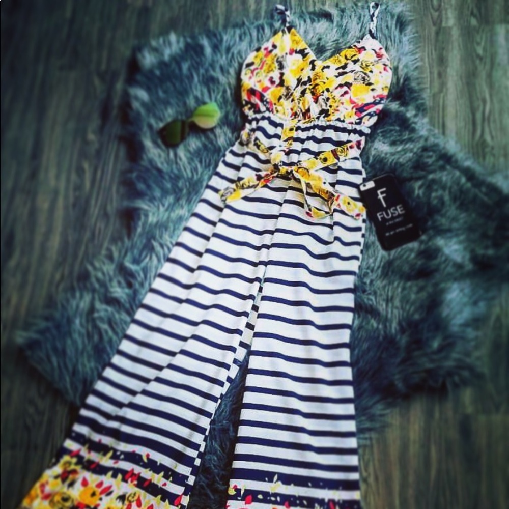 Stripped and floral pants romper NWT